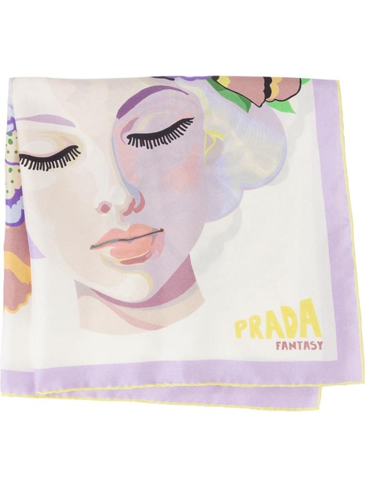 Prada Lisa Print Fantasy Silk Foulard - Neutrals