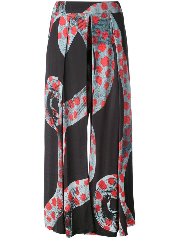 Henrik Vibskov - Brush Print 'tommy' Trousers - Women - Lyocell - M, Black, Lyocell