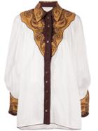 Zimmermann Embroidered Long-sleeve Shirt - White