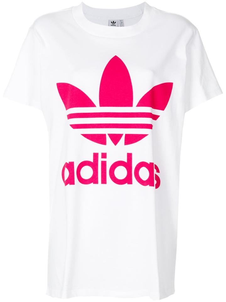 Adidas Adidas Originals Oversized Trefoil Print T-shirt - White