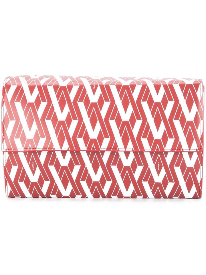 Ports V Two Tone Clutch Bag - Red