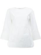 Marni Cropped Sleeve Blouse, Women's, Size: 40, White, Cotton
