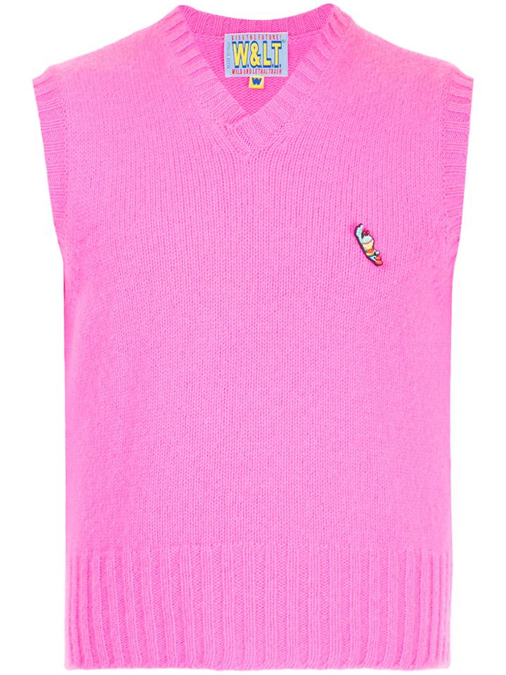 Walter Van Beirendonck Vintage Puk Puk Knitted Vest - Pink & Purple