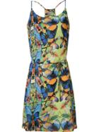 Blue Man Butterfly Belted Dress, Women's, Size: P, Yellow/orange, Polyester