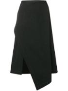 Lemaire Asymmetric Wrap Skirt - Black