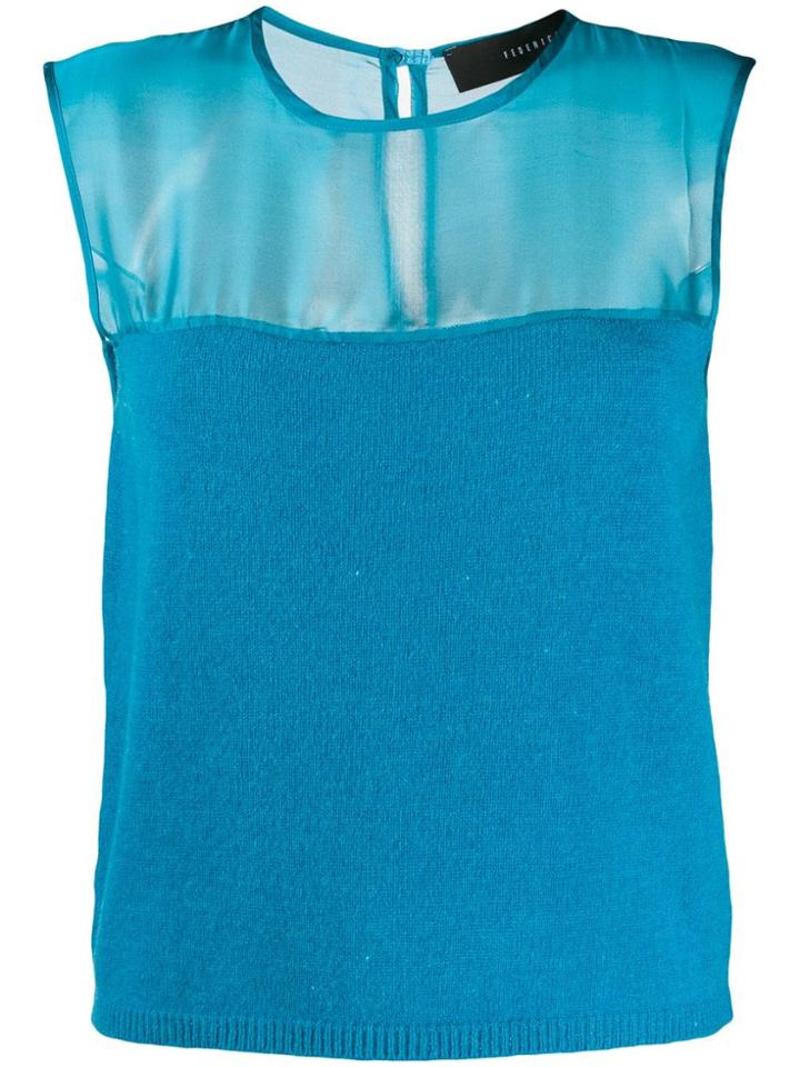 Federica Tosi Sleeveless Knitted Top - Blue