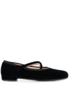 Miu Miu Cross-over Strap Ballerinas - Black