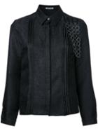 Donnah Mabel Floral Motif Shirt, Women's, Size: 0, Black, Polyester