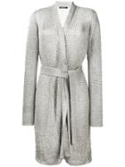 Balmain Tie-waist Knitted Jacket - Grey