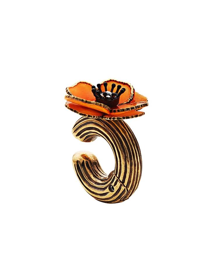Fendi Flower Earring - Gold