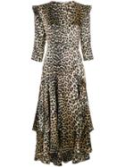 Ganni Leopard Print Wrap Dress - Nude & Neutrals