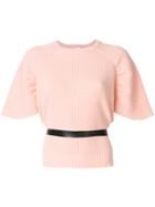 Red Valentino Belted Shortsleeved Jumper - Pink & Purple