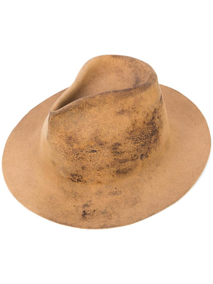 Horisaki Design & Handel Burned Effect Panama Hat - Nude & Neutrals