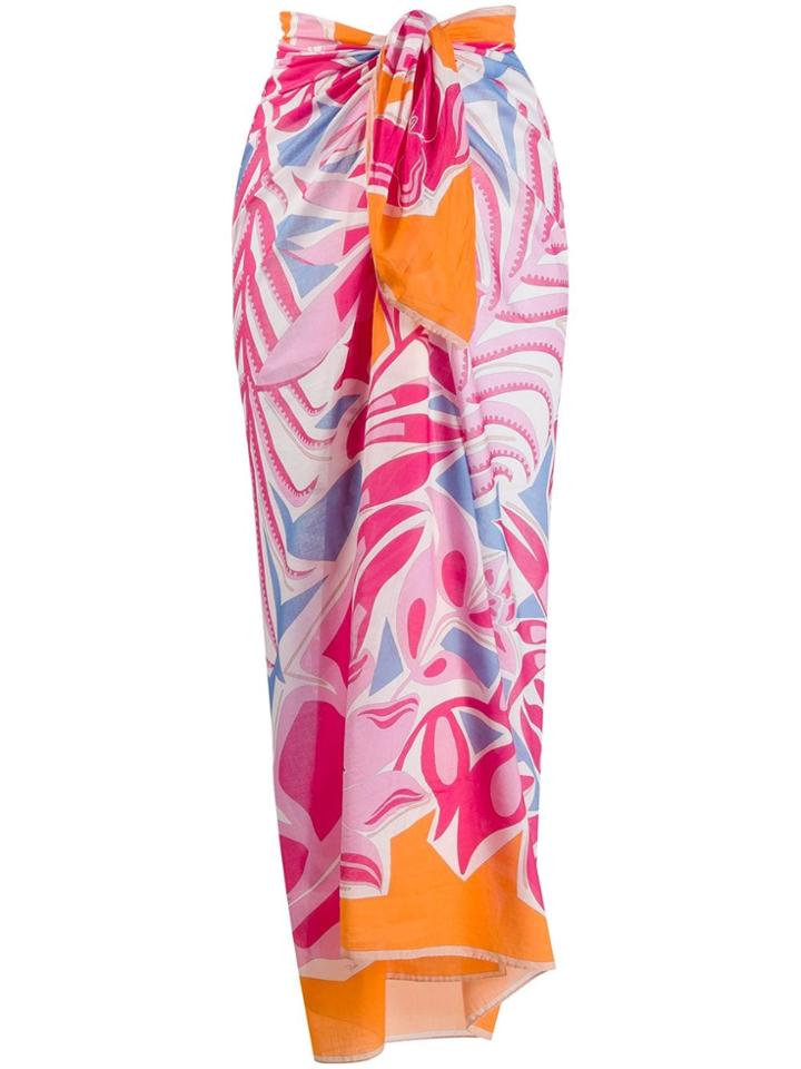 Emilio Pucci Abstract Print Knotted Waist Skirt - Pink