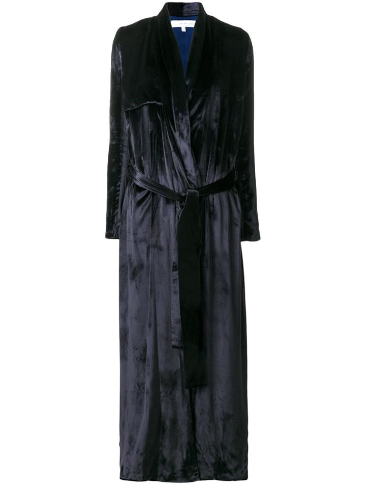 Galvan Velvet Trench Coat - Pink & Purple