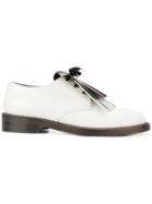 Marni Bicolour Fringed Loafers - White