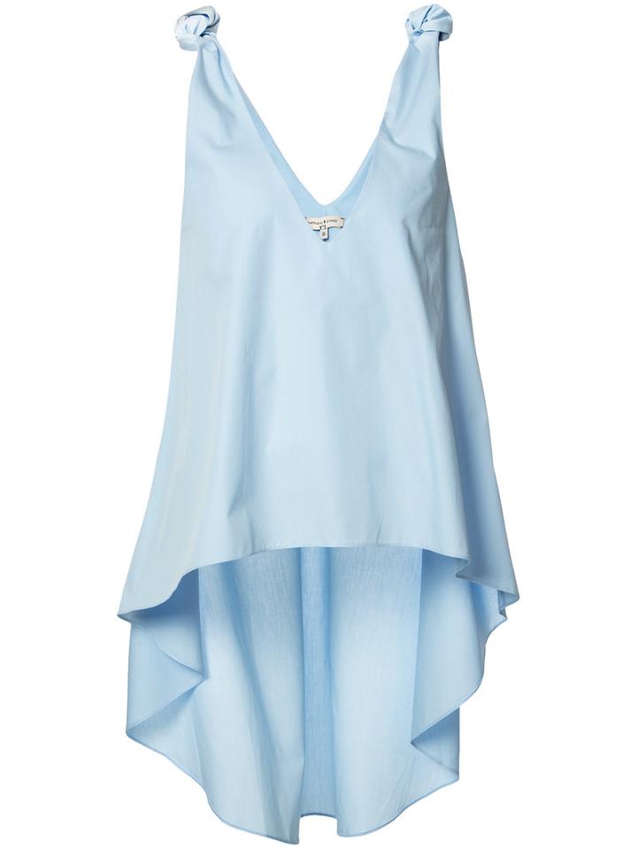 Natasha Zinko Open Elongated Back Tank, Women's, Size: 32, Blue, Cotton