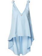 Natasha Zinko Open Elongated Back Tank, Women's, Size: 32, Blue, Cotton