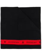Givenchy Logo Stripe Knit Scarf - Black