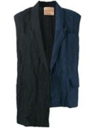 Asymmetric Panel Gilet - Women - Cotton/metal - 40, Blue, Cotton/metal, Erika Cavallini
