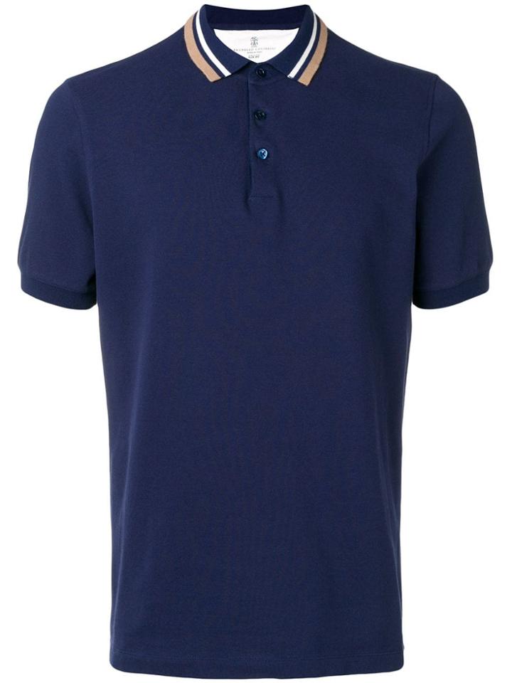 Brunello Cucinelli Short-sleeve Polo Top - Blue