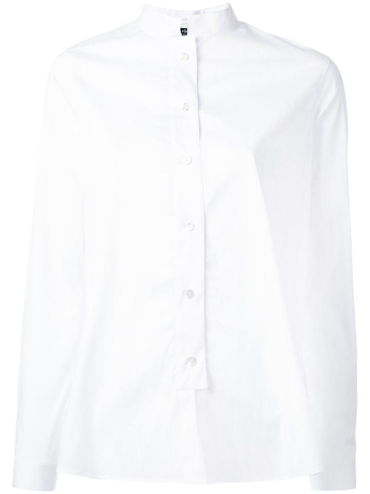 Eleventy Band Collar Shirt - White