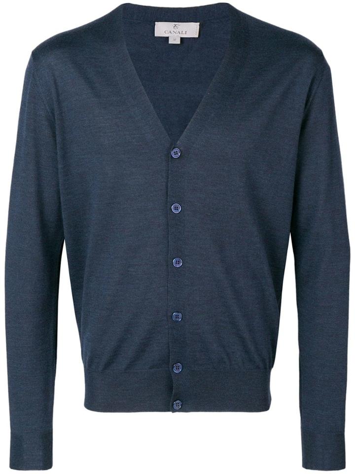 Canali Classic Cardigan - Blue