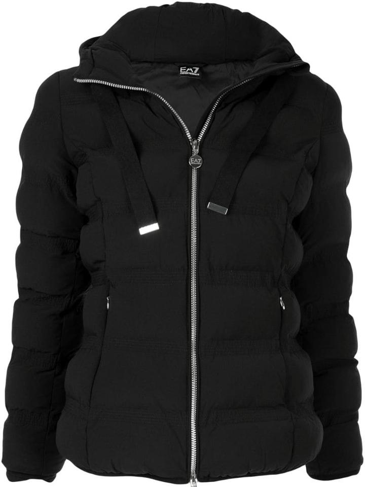 Ea7 Emporio Armani Belted Puffer Jacket - Black