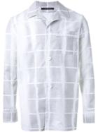 Dressedundressed Checked Pyjama Shirt, Men's, Size: 2, White, Silk/cotton