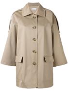 Red Valentino - Classic Short Trench Coat - Women - Cotton/spandex/elastane - 40, Nude/neutrals, Cotton/spandex/elastane