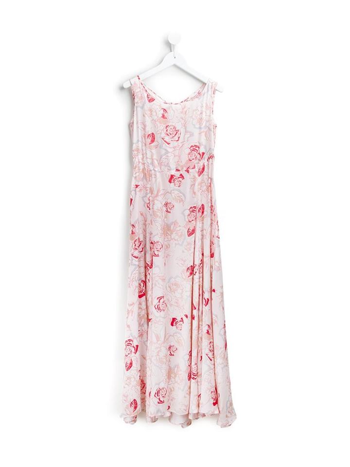 Miss Blumarine Rose Print Dress, Kids Unisex, Size: 12 Yrs, Pink/purple, Viscose/silk