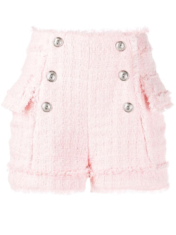 Balmain Tweed Shorts - Pink