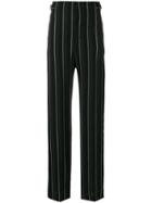 Haider Ackermann Striped High Waist Wide Leg Trousers - Black