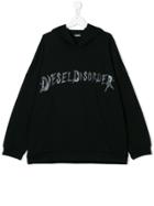 Diesel Kids Diesel Disorder Printed Hoodie - Black