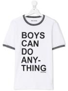 Zadig & Voltaire Kids Boys Can Do Anything Print T-shirt - White