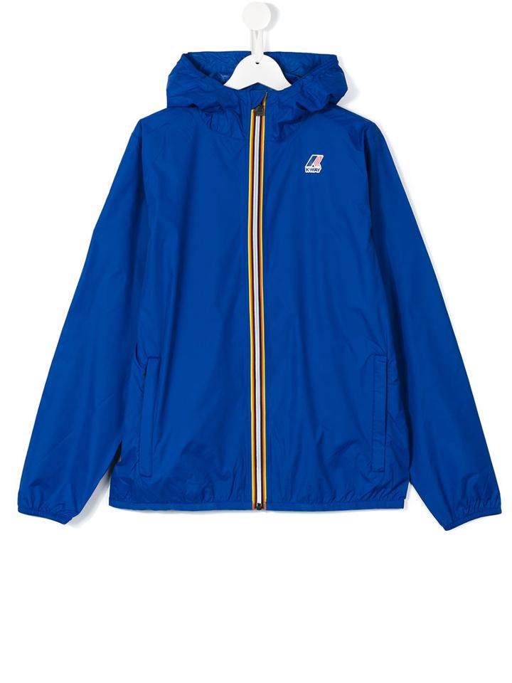 K Way Kids Blue Hooded Rain Jacket, Boy's, Size: 14 Yrs