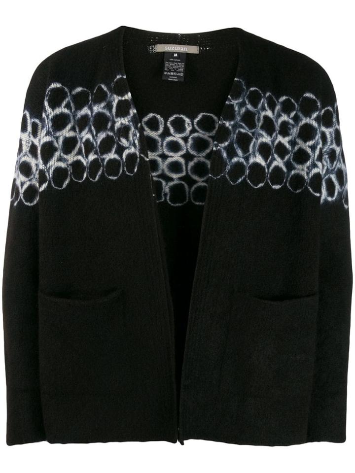 Suzusan Printed Cardigan - Black