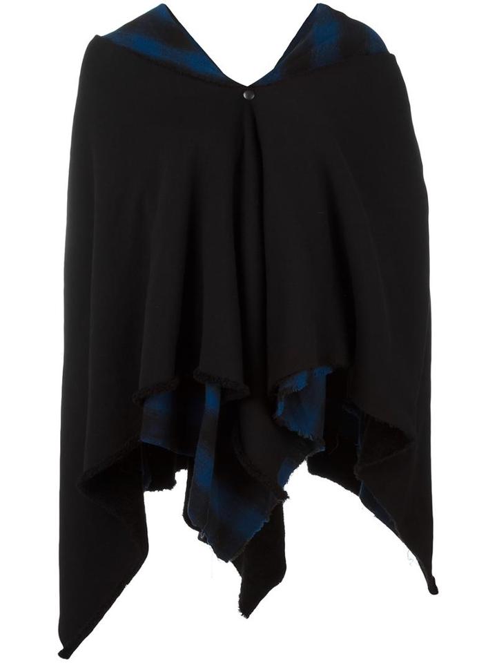L.g.b. V-neck Poncho, Women's, Black, Cotton/nylon/cashmere/wool
