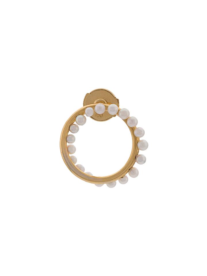 Yvonne Léon 18kt Gold Circular Pearl Earring - Metallic