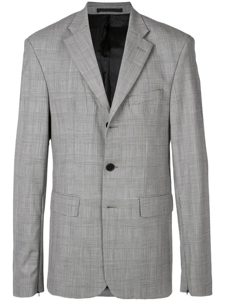 Cmmn Swdn Checked Single Breasted Jacket - Grey