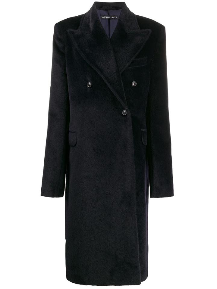 Y/project Oversized-lapel Coat - Blue