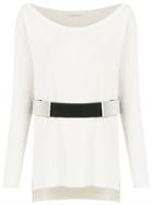 Gloria Coelho Belted Knit Blouse - White