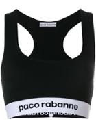Paco Rabanne Cropped Sports Bra Top - Black
