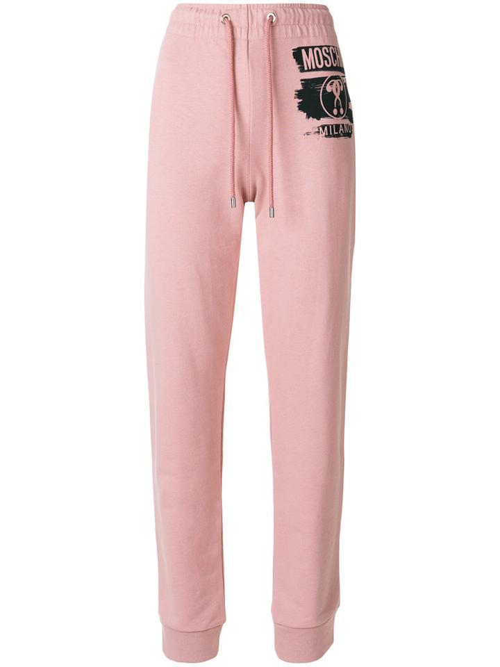 Moschino - Classic Track Trousers - Women - Cotton - 42, Pink/purple, Cotton