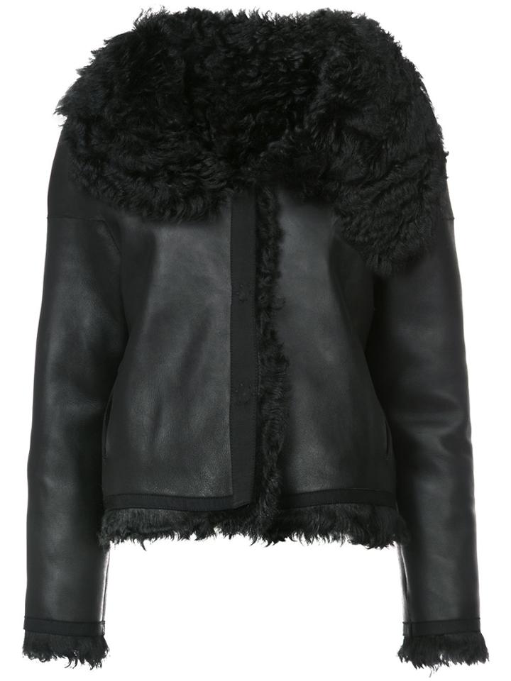Oscar De La Renta Classic Shearling Jacket - Black