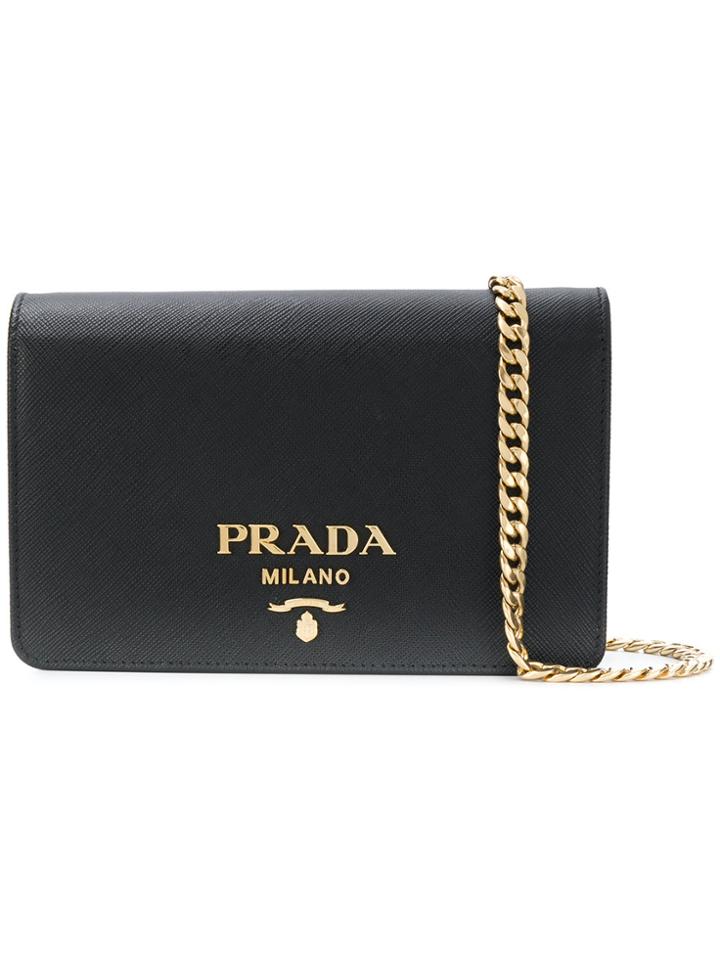 Prada Saffiano Lux Clutch - Black