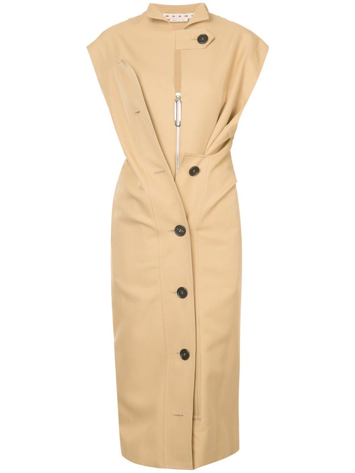 Marni Tencho Gaberdine Gilet Trench - Nude & Neutrals