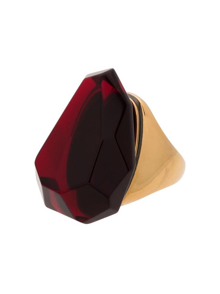 Alexander Mcqueen Amcq Rng Stone Facet - Metallic