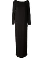 Versus Side Slit Evening Dress, Women's, Size: 38, Black, Triacetate/polyester