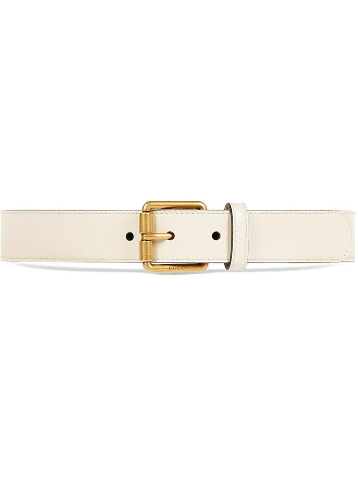 Gucci Leather Belt With Horsebit - White